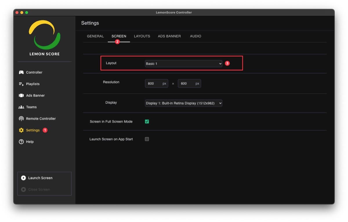 Layout-Einstellungen